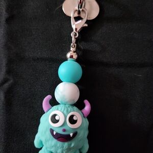 Cute Teal Monster Tumbler Charm
